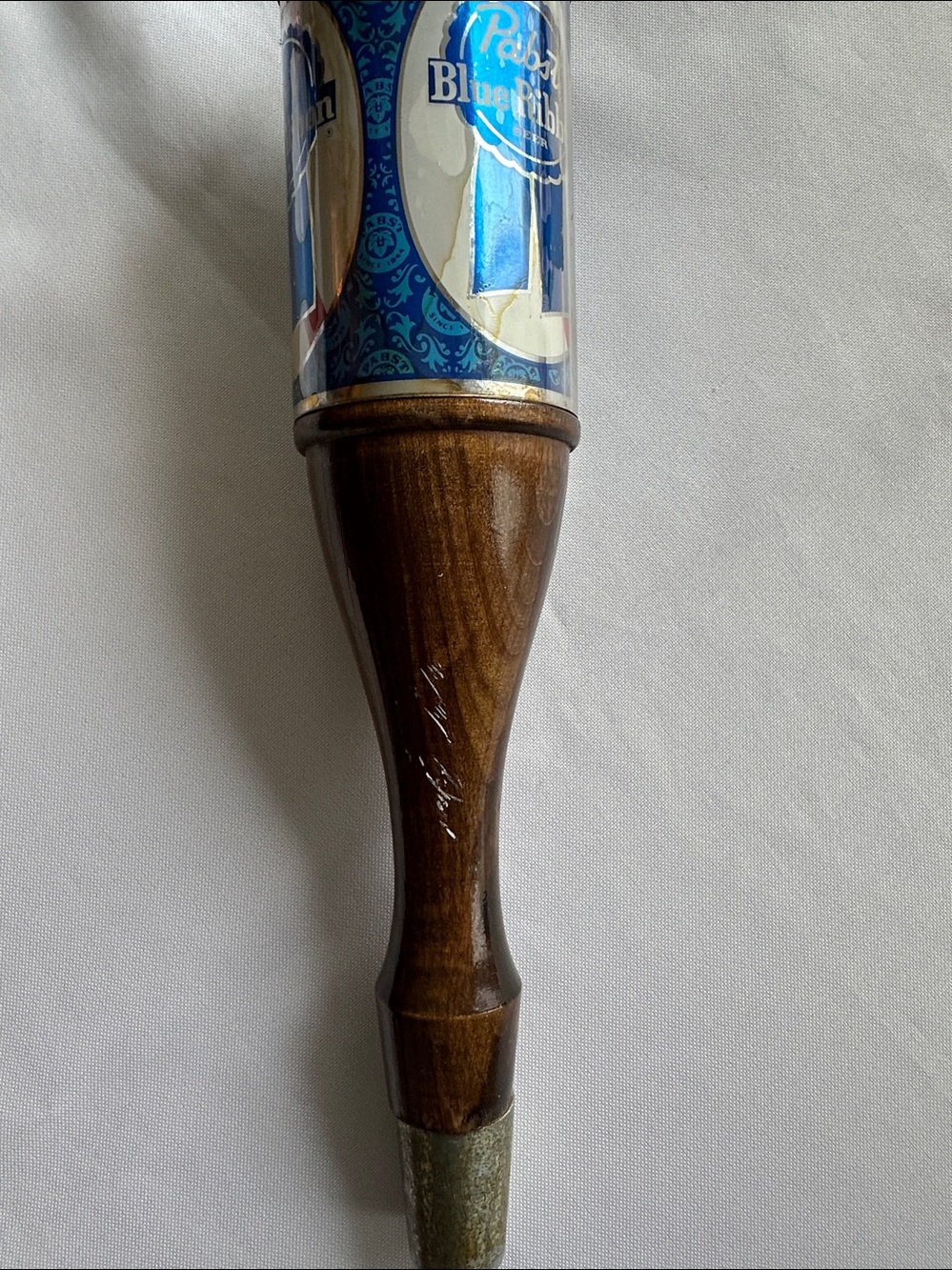 Pabst Blue Ribbon Wooden Tap Handle - Blue Ribbon Graphic Breweriana 1970's - Picture 8 of 12
